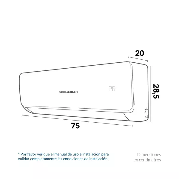 Aire Acondicionado Challenger Mini Split 9000btu A 220v