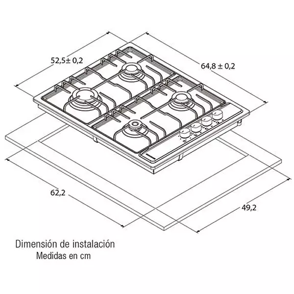 Estufa Challenger De Empotrar Ss 6640 Inox