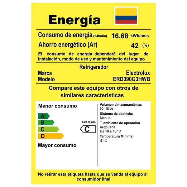 Minibar Electrolux 90 Lt Black Negro Inox |Erd090g3hw -Frost