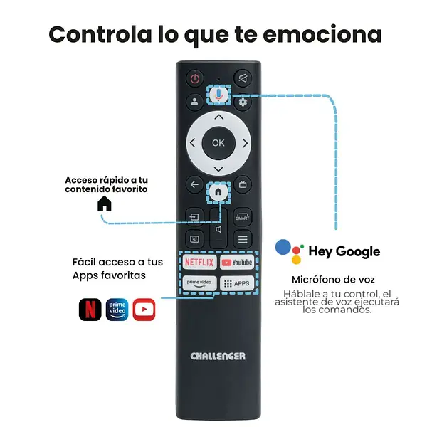 Televisor Challenger 50” 4k Smart Uhd – 50kg85 Bt Google Tv