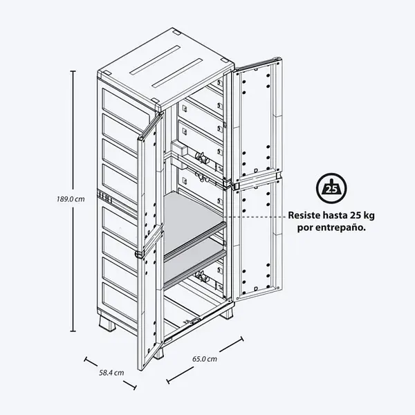 Combo Organizador Baru (Armario Ropa + Armario Entrepaños)