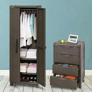 Combo Alcoba Rattan (Armario Ropa + Armario Cajonero)