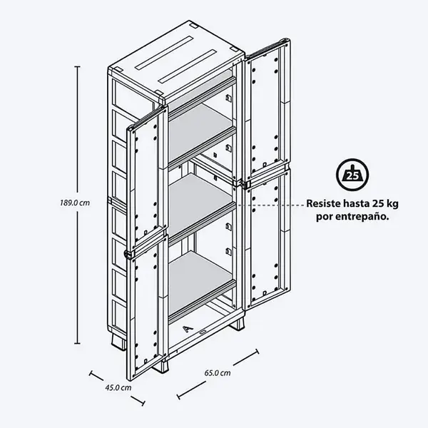 Combo Organizador Baru 2 (Armario Entrepaños+Cajonero Baru)