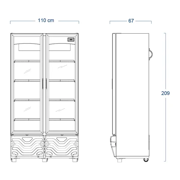 Vitrina Vertical Inducol 707l Vv-25dbl1pv No Frost 2p