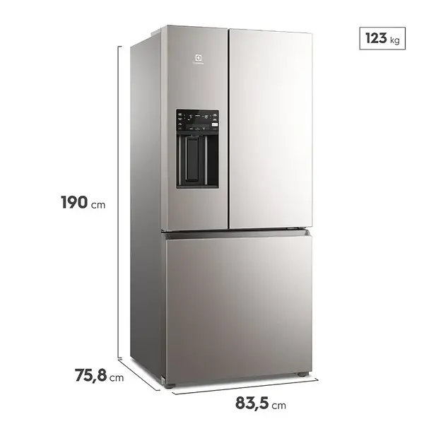 Nevecón Electrolux French Door 540l Im8is Efficient – Silver