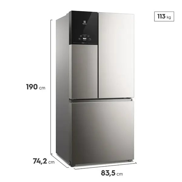 Nevecón Electrolux French Door 590l Im8s Gris