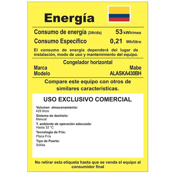 Congelador Horizontal 430 L Brutos Blanco Mabe