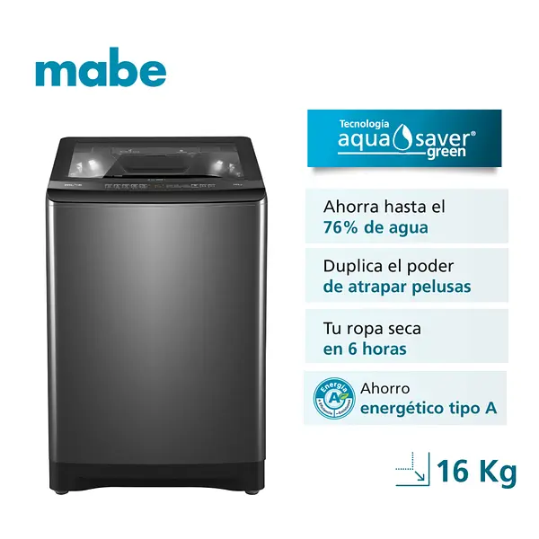 Lavadora Automática 16 Kg Diamond Gray Mabe