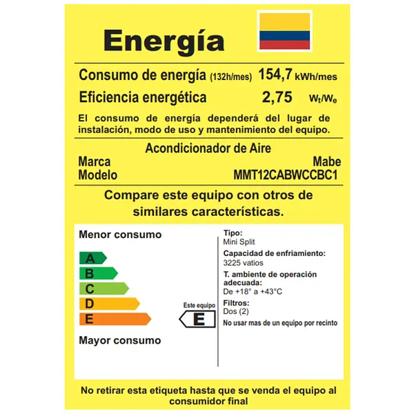 Aire Acondicionado Tradicional 220v 12000 Btu Blanco Mabe