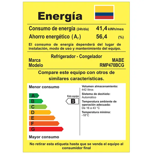 Nevera Mabe No Frost 470 L Brutos Grafito