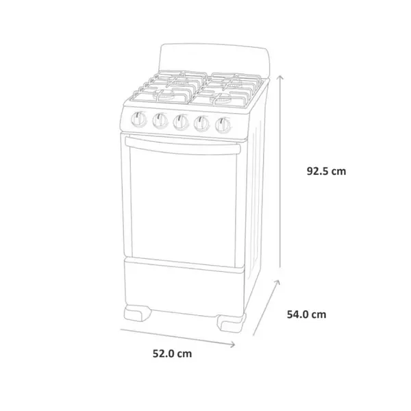 Estufa Con Horno Centrales 52cm