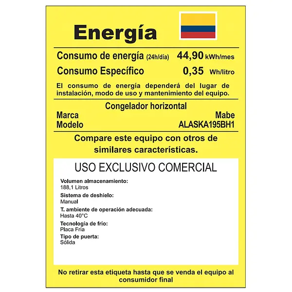 Congelador Horizontal Mabe 195 Blanco
