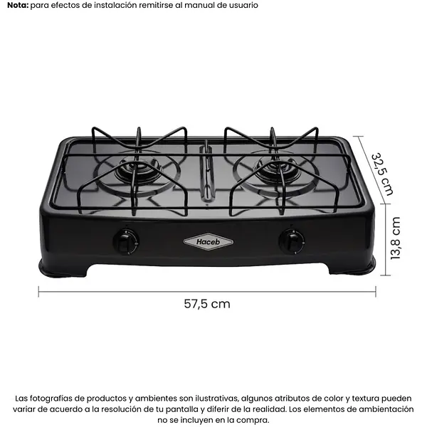 Cocineta Haceb Ar Gas 2 Puestos