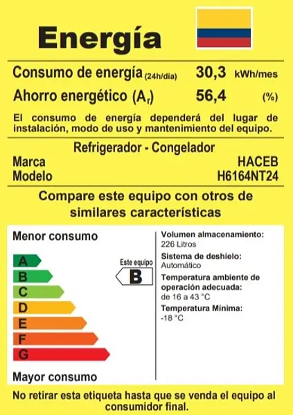 Nevera Haceb No Frost 243 Litros