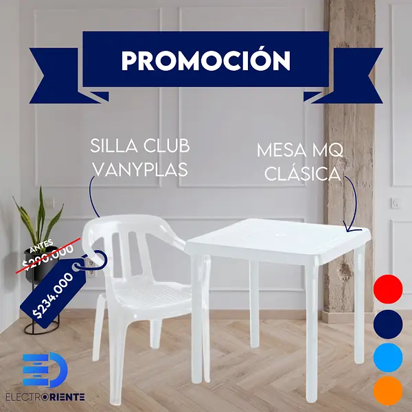 Juego De Silla Club Vanyplas + Mesa Mq Clásica