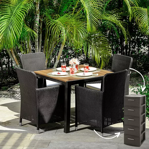 Comedor Capri Mq + Cajonero Mq Infinity 5 Niveles