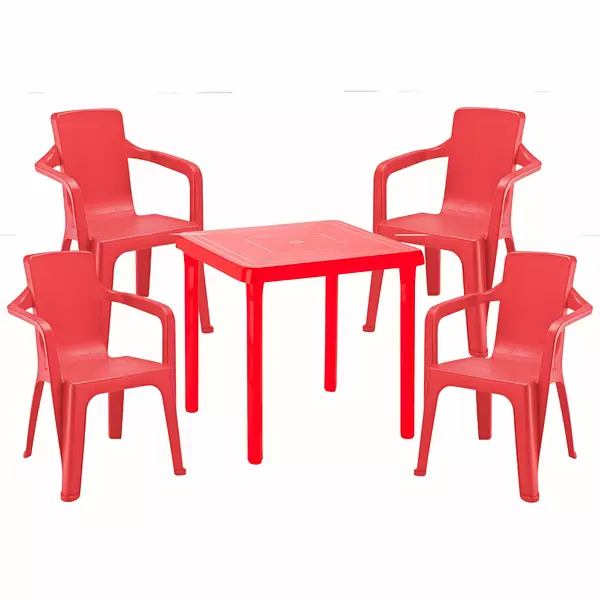 Juego De 4 Sillas Rimax Supra + Mesa Rimax Caribe