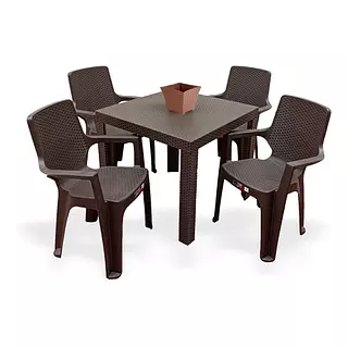 Juego Colplast De Mesa Coral + 4 Sillas Reggina